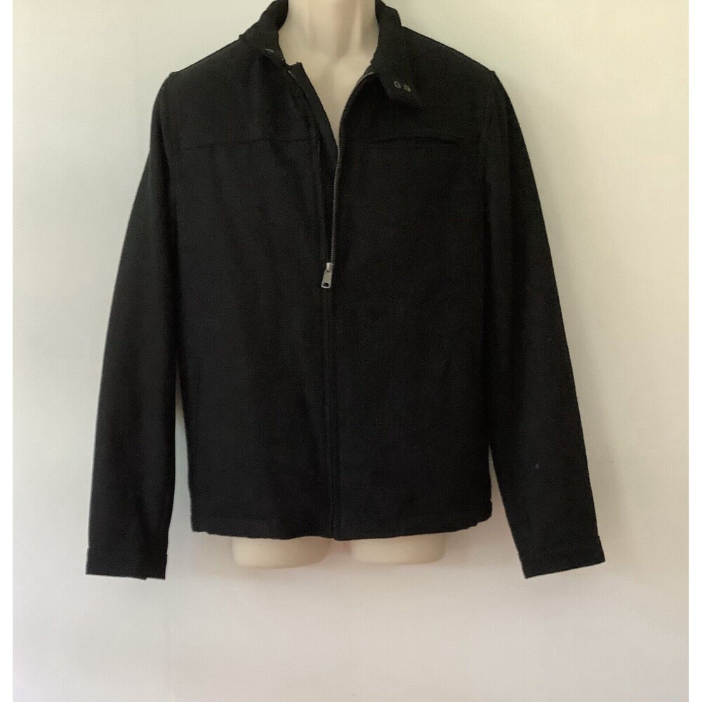 OLD NAVY Men’s Black Wool Blend Insulated Lined Full Zip Bomber Jacket (Size S)